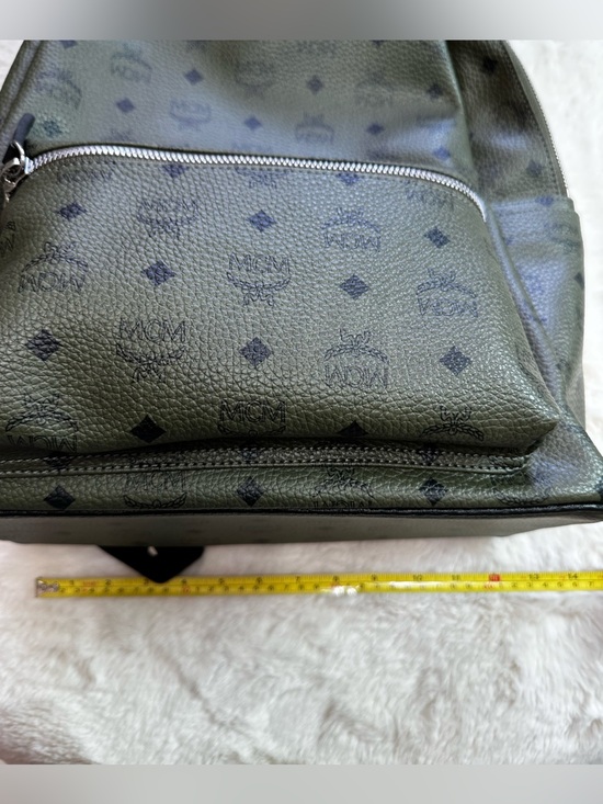 MCM Dark Green Logo Backpack main image 12